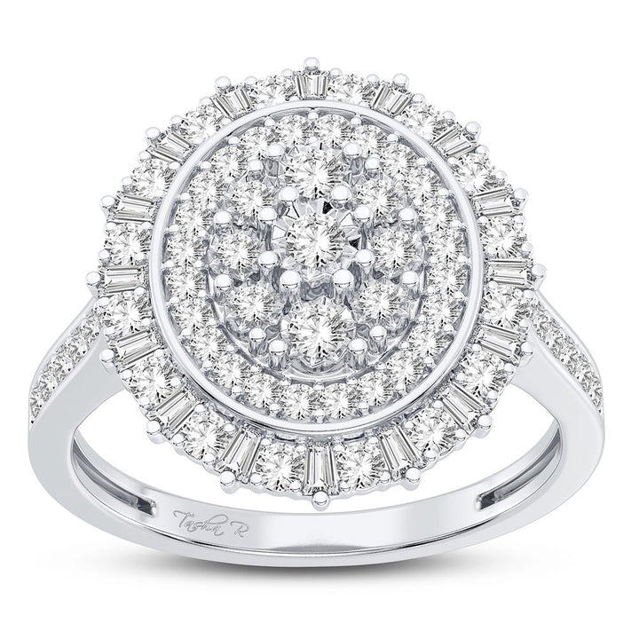 Chic 10k White Gold 0.50CT Lab Diamond Womens Fashion Ring
