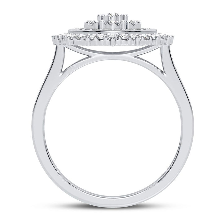 Chic 10k White Gold 0.50CT Lab Diamond Womens Fashion Ring