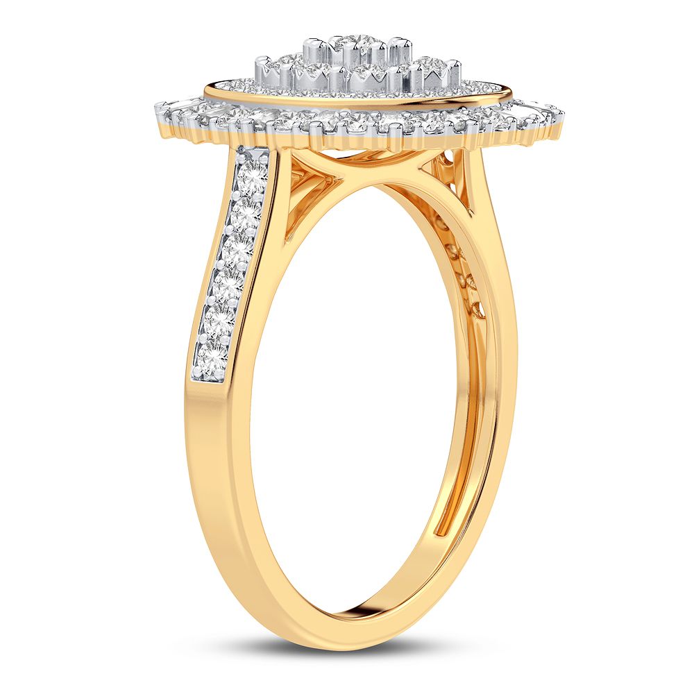 Chic 10k Gold Lab Diamond Womens Fashion Ring 0.50CT