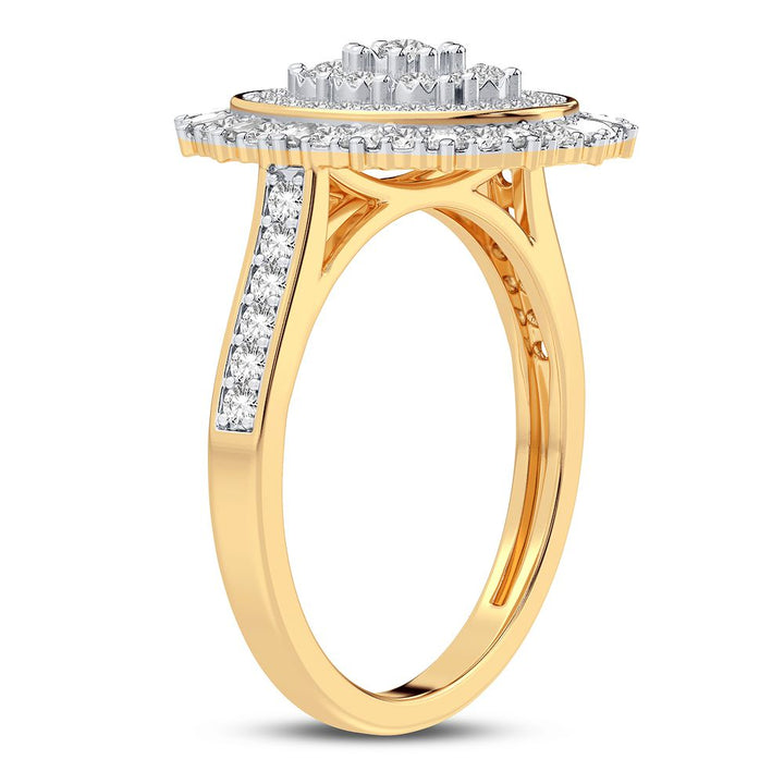 Chic 10k Gold Lab Diamond Womens Fashion Ring 0.50CT