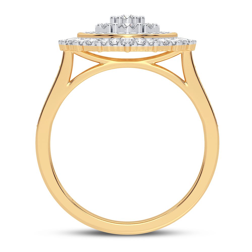 Chic 10k Gold Lab Diamond Womens Fashion Ring 0.50CT