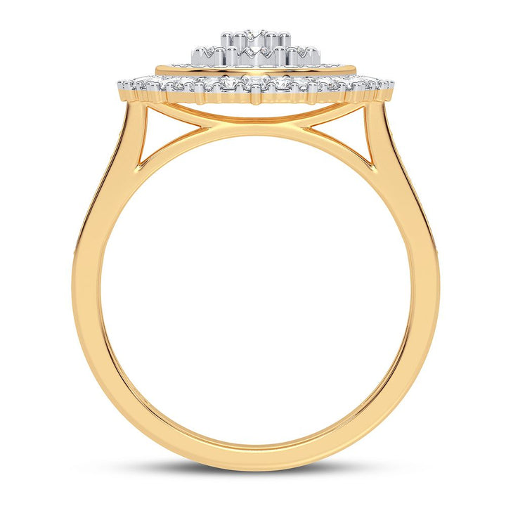 Chic 10k Gold Lab Diamond Womens Fashion Ring 0.50CT