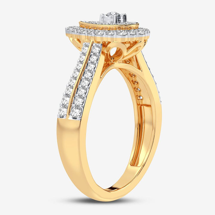10k Yellow Gold Lab Diamond Womens Fashion Ring - 0.50CT