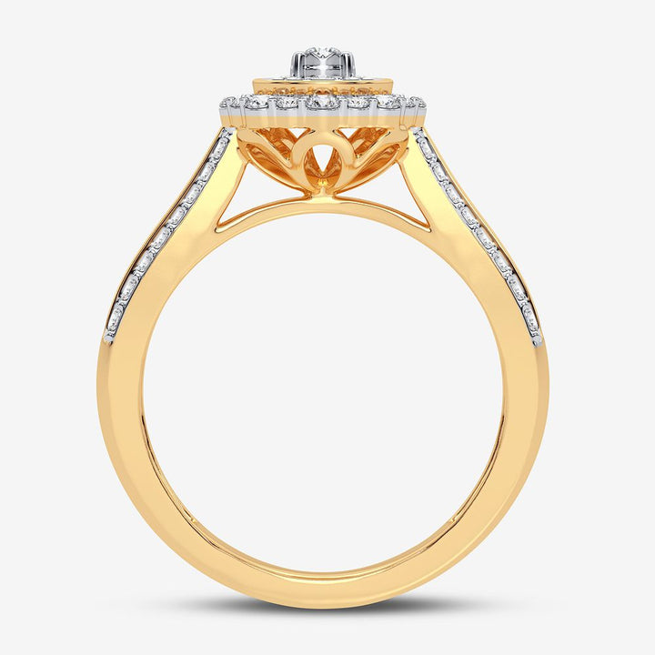 10k Yellow Gold Lab Diamond Womens Fashion Ring - 0.50CT
