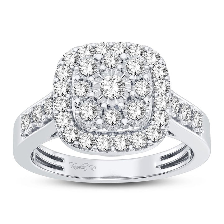 Chic 10k White Gold 0.50CT Lab Diamond Womens Fashion Ring