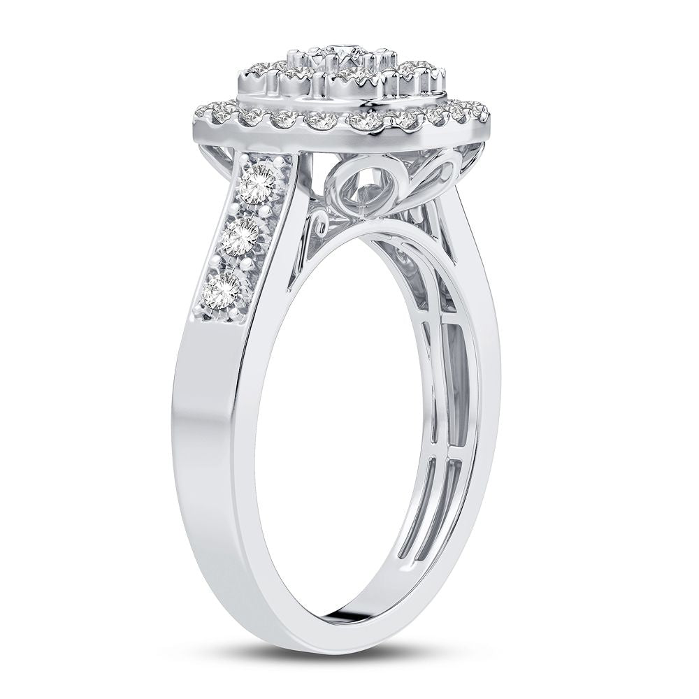 Chic 10k White Gold 0.50CT Lab Diamond Womens Fashion Ring