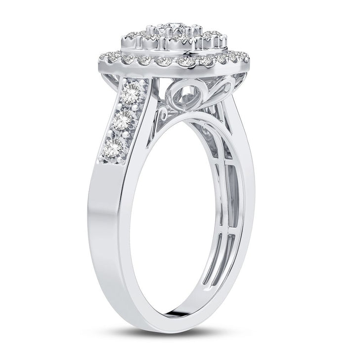 Chic 10k White Gold 0.50CT Lab Diamond Womens Fashion Ring