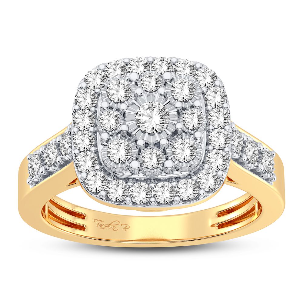Chic 10k Yellow Gold Lab Diamond Womens Fashion Ring 0.50CT