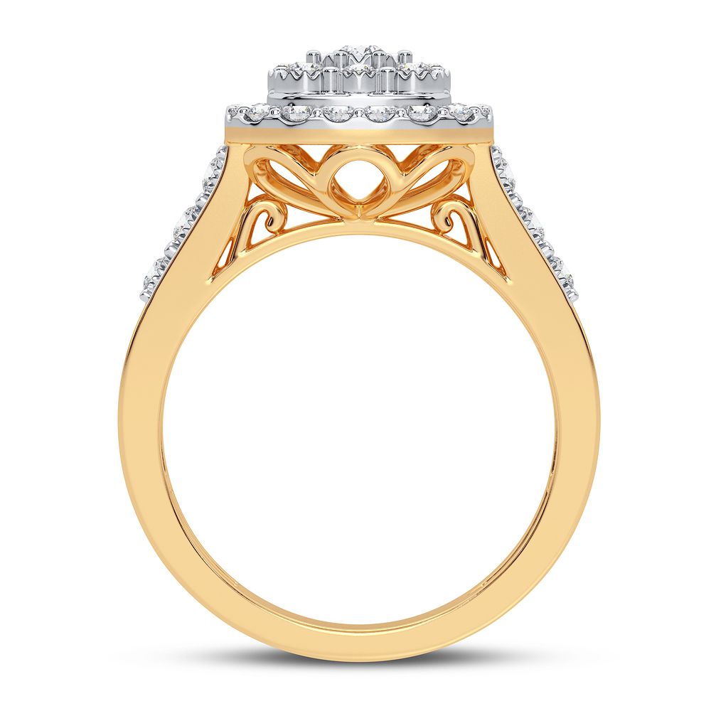 Chic 10k Yellow Gold Lab Diamond Womens Fashion Ring 0.50CT