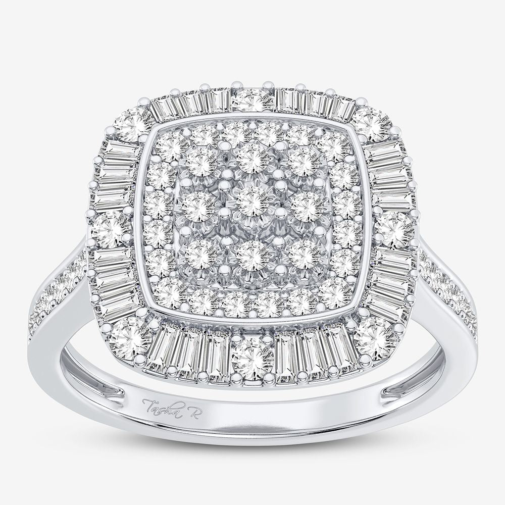 Chic 10k White Gold 0.5ct Lab Diamond Fashion Ring