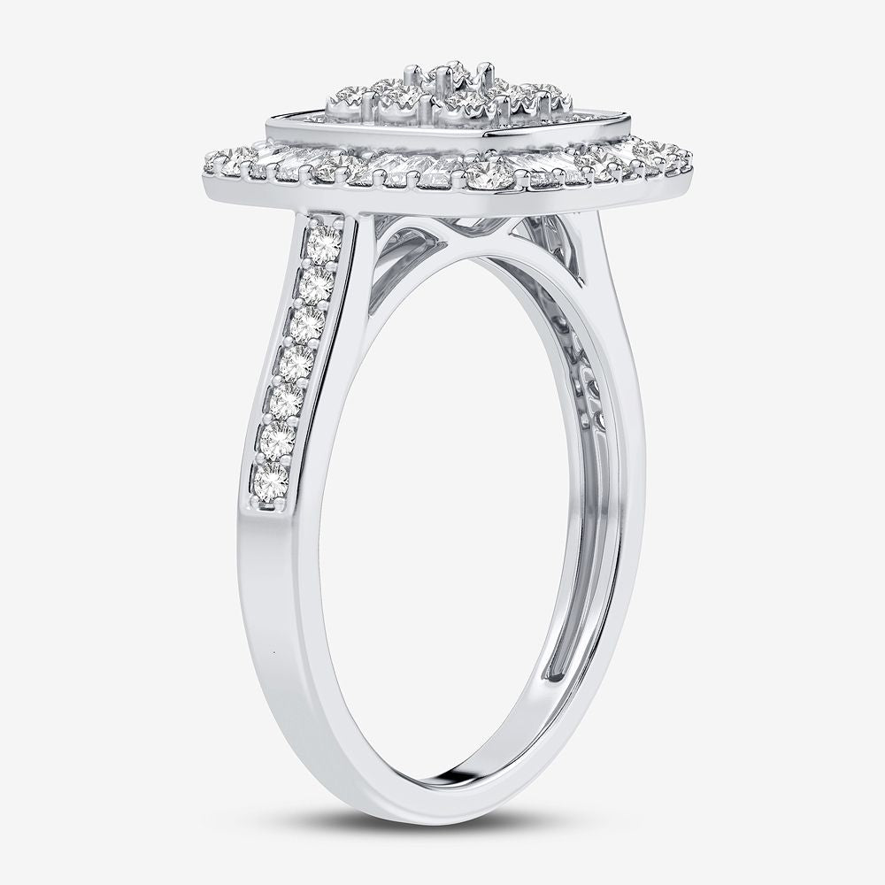Chic 10k White Gold 0.5ct Lab Diamond Fashion Ring