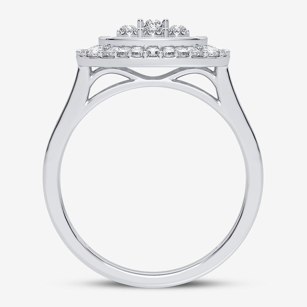 Chic 10k White Gold 0.5ct Lab Diamond Fashion Ring