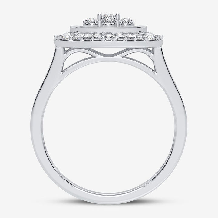 Chic 10k White Gold 0.5ct Lab Diamond Fashion Ring