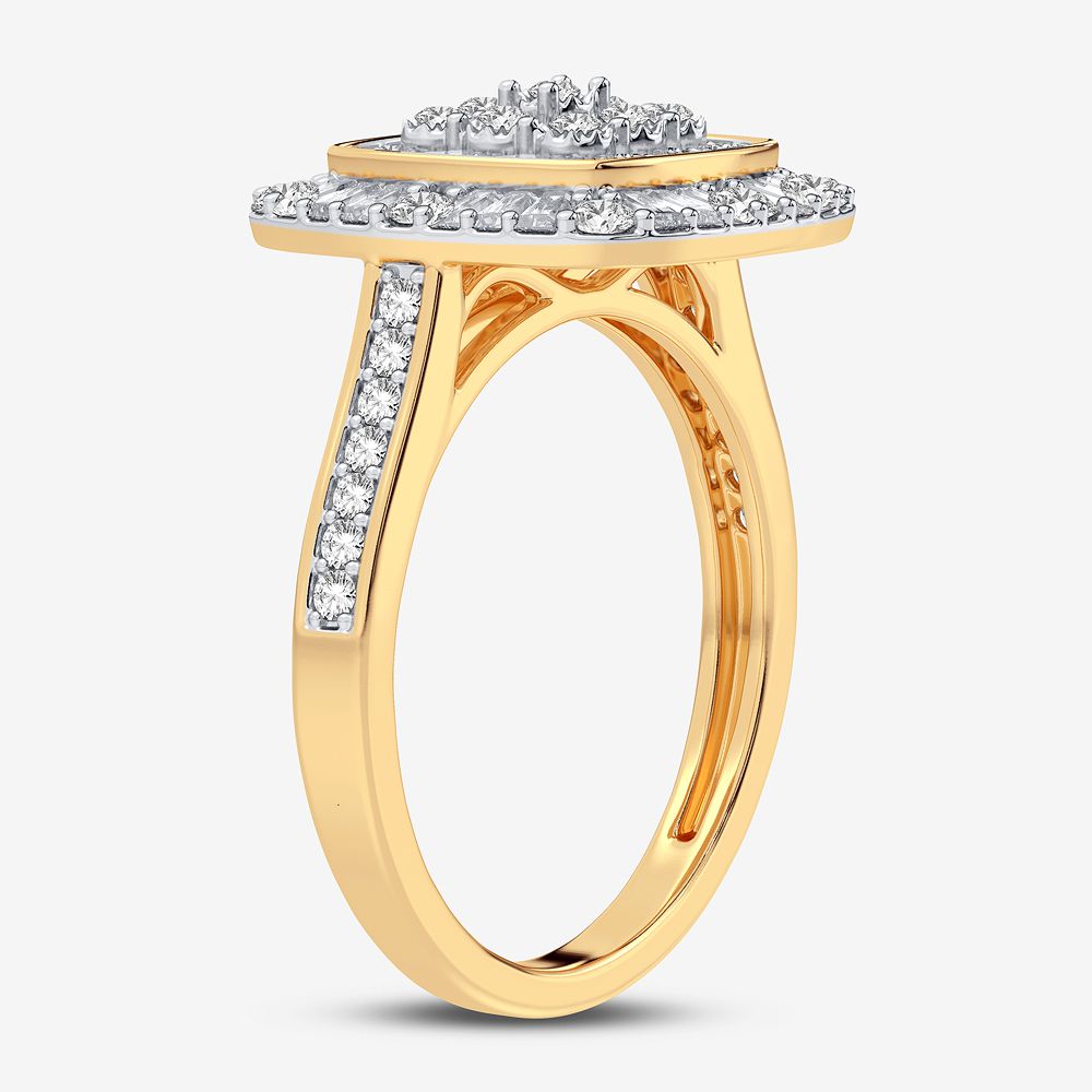 10k Yellow Gold Lab Diamond Womens Fashion Ring - 0.50CT
