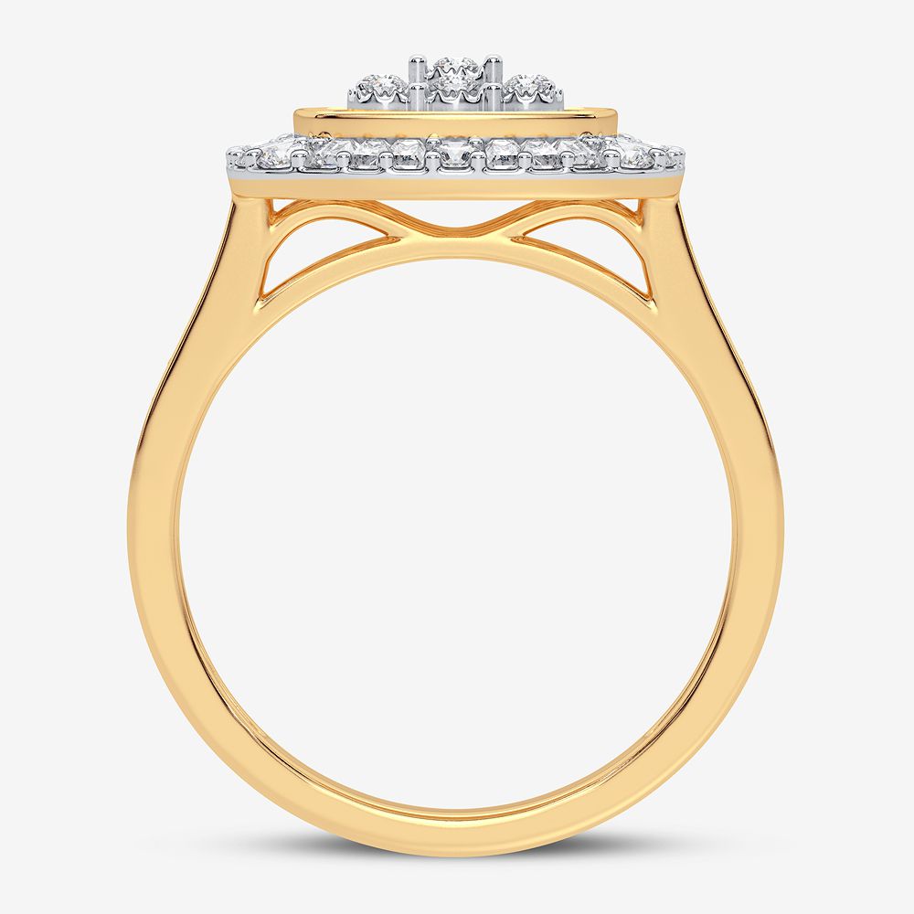 10k Yellow Gold Lab Diamond Womens Fashion Ring - 0.50CT