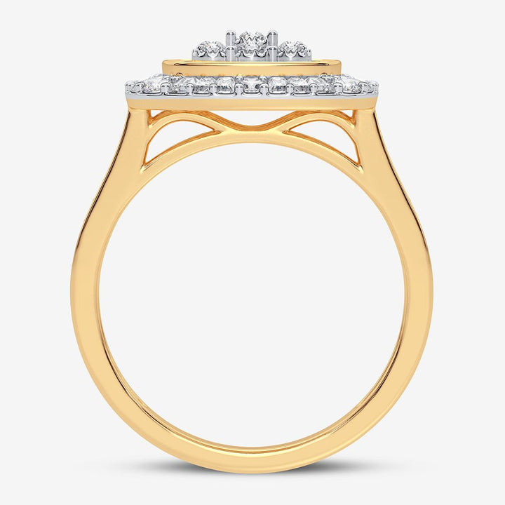 10k Yellow Gold Lab Diamond Womens Fashion Ring - 0.50CT