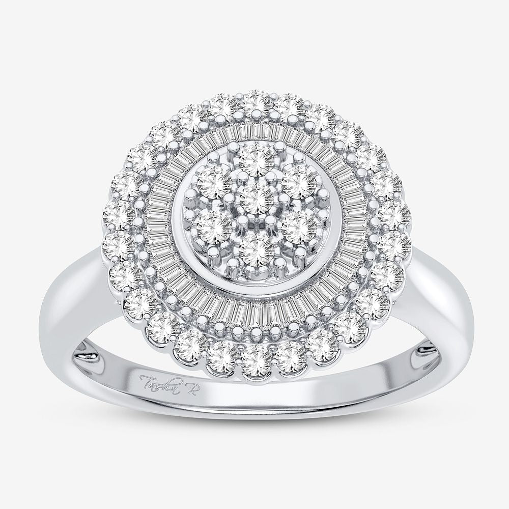 Chic 10k White Gold Lab Diamond Womens Fashion Ring 0.5CT