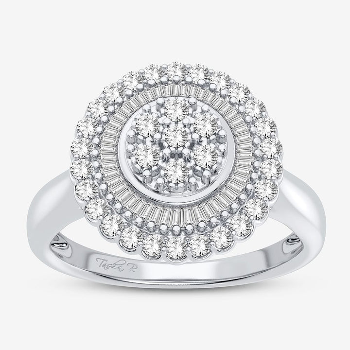 Chic 10k White Gold Lab Diamond Womens Fashion Ring 0.5CT