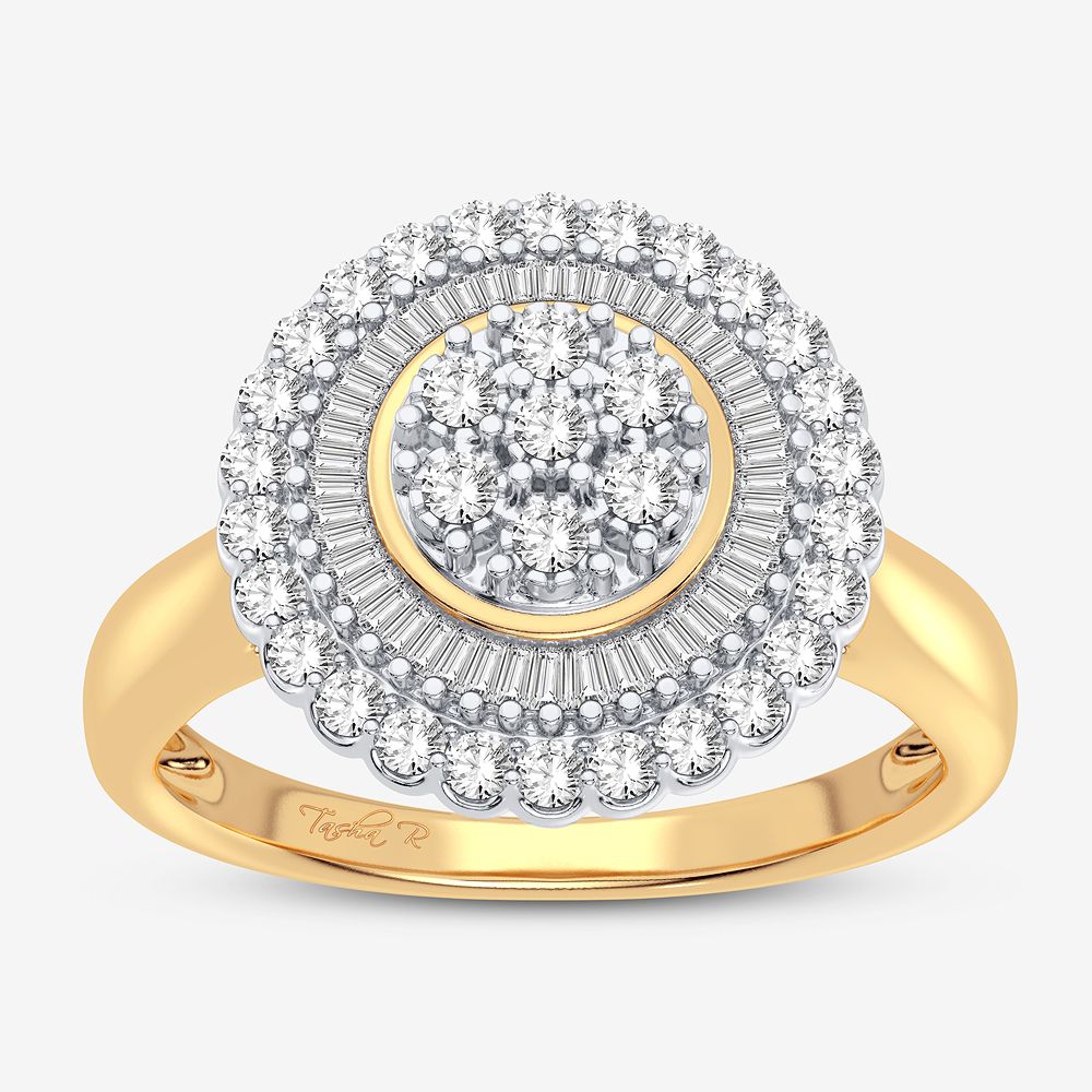 Chic 10k Yellow Gold Lab Diamond Womens Fashion Ring 0.5CT