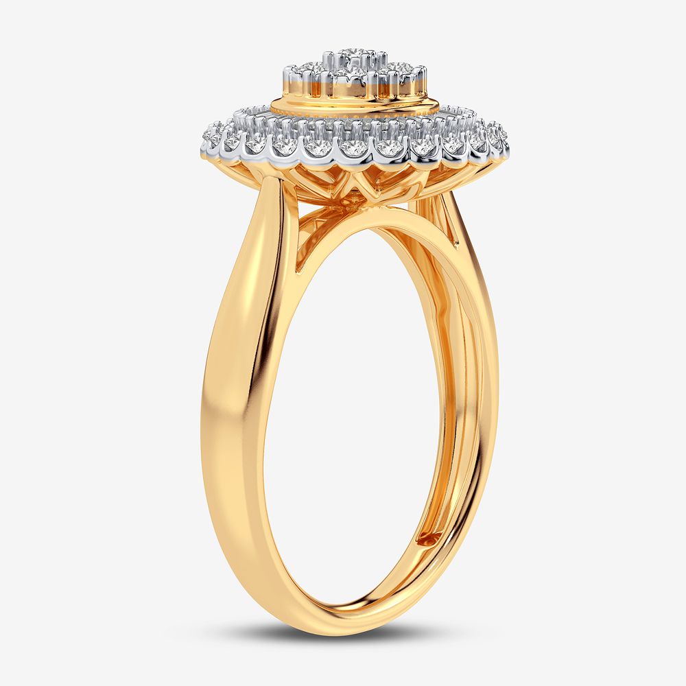 Chic 10k Yellow Gold Lab Diamond Womens Fashion Ring 0.5CT