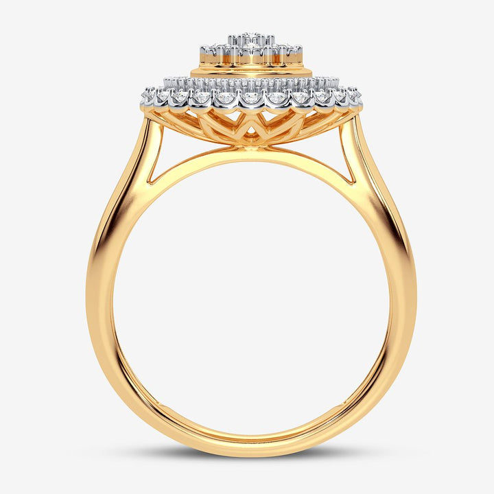 Chic 10k Yellow Gold Lab Diamond Womens Fashion Ring 0.5CT