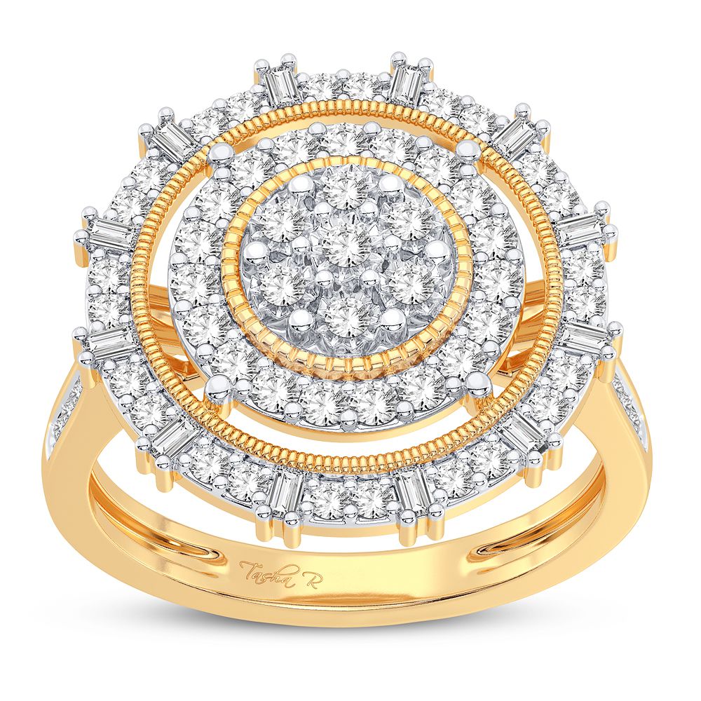 Chic 10k Gold 0.50CT Lab Diamond Womens Fashion Ring