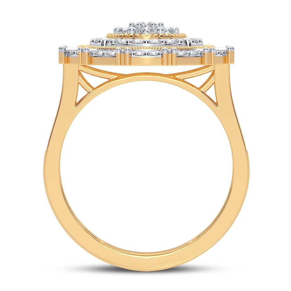 Chic 10k Gold 0.50CT Lab Diamond Womens Fashion Ring