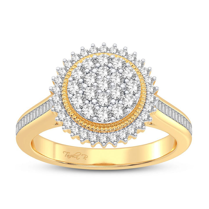 10k Yellow Gold Lab Diamond Womens Fashion Ring - 0.50CT