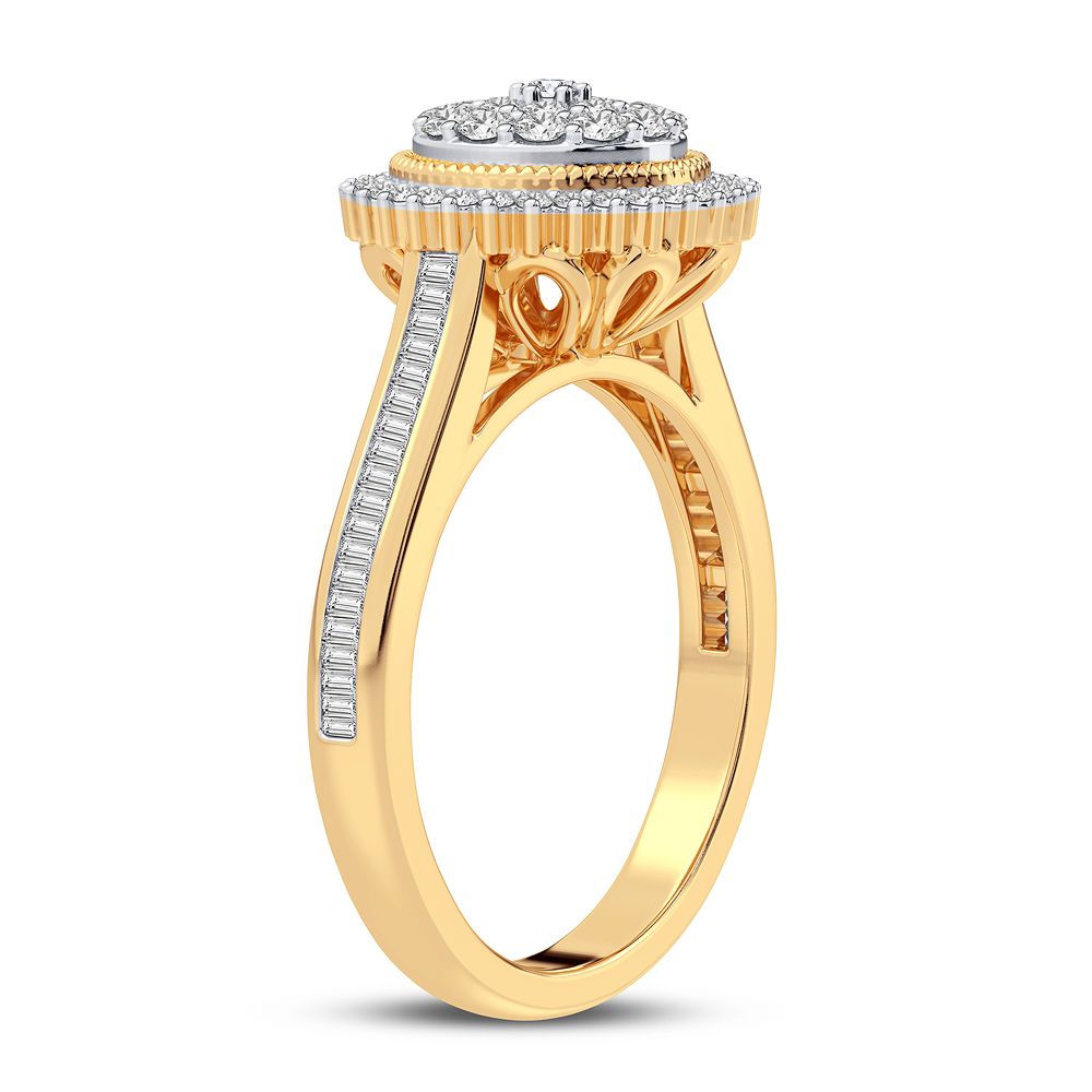 10k Yellow Gold Lab Diamond Womens Fashion Ring - 0.50CT