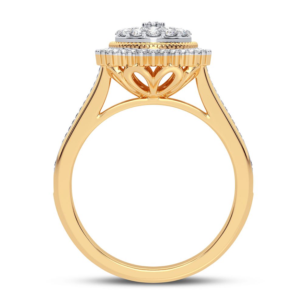 10k Yellow Gold Lab Diamond Womens Fashion Ring - 0.50CT