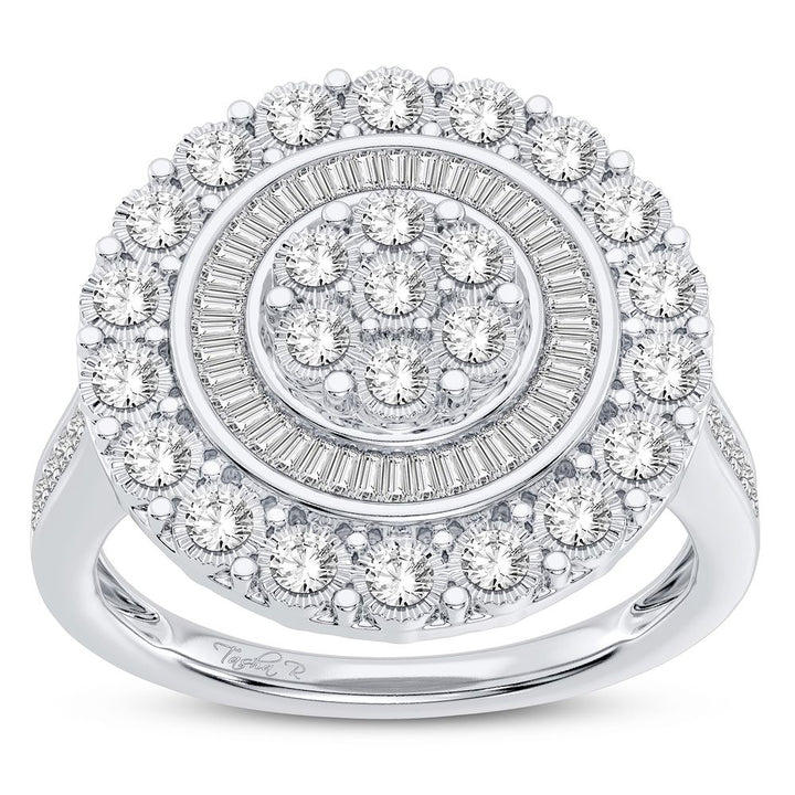 Chic 10k White Gold 0.50CT Lab Diamond Womens Fashion Ring