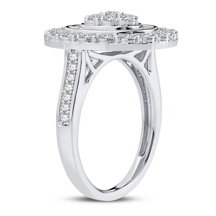 Chic 10k White Gold 0.50CT Lab Diamond Womens Fashion Ring