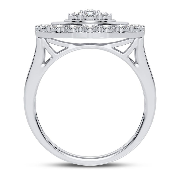 Chic 10k White Gold 0.50CT Lab Diamond Womens Fashion Ring