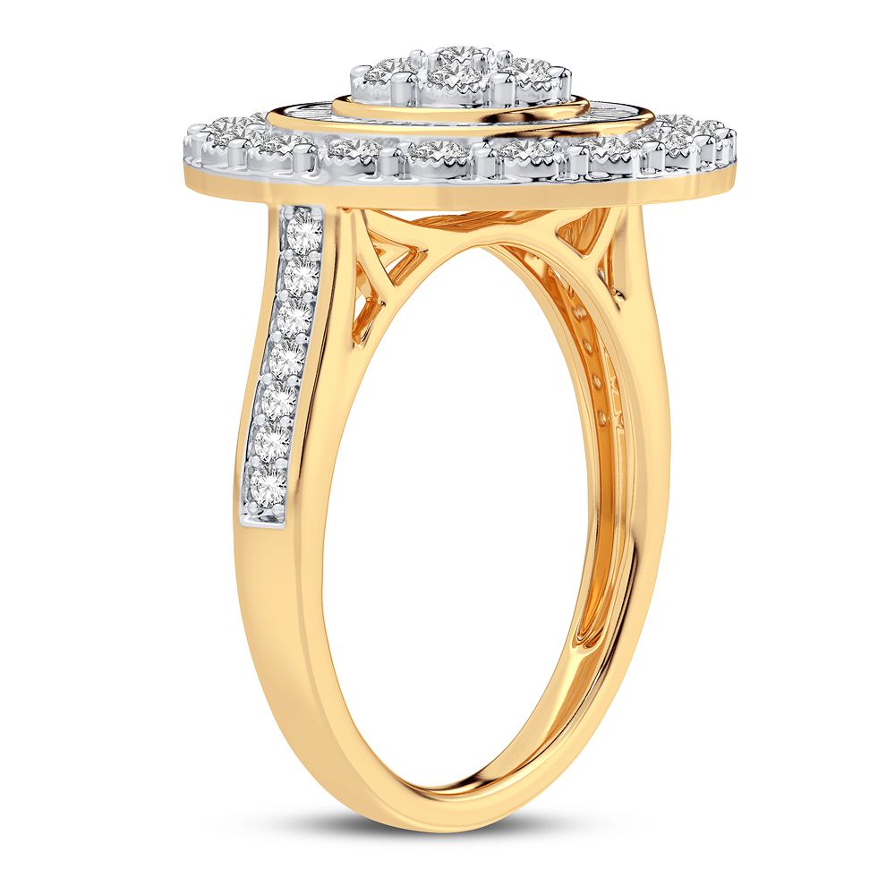 10k Yellow Gold Lab Diamond Womens Fashion Ring - 0.50CT
