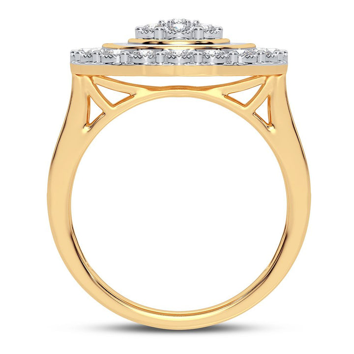 10k Yellow Gold Lab Diamond Womens Fashion Ring - 0.50CT