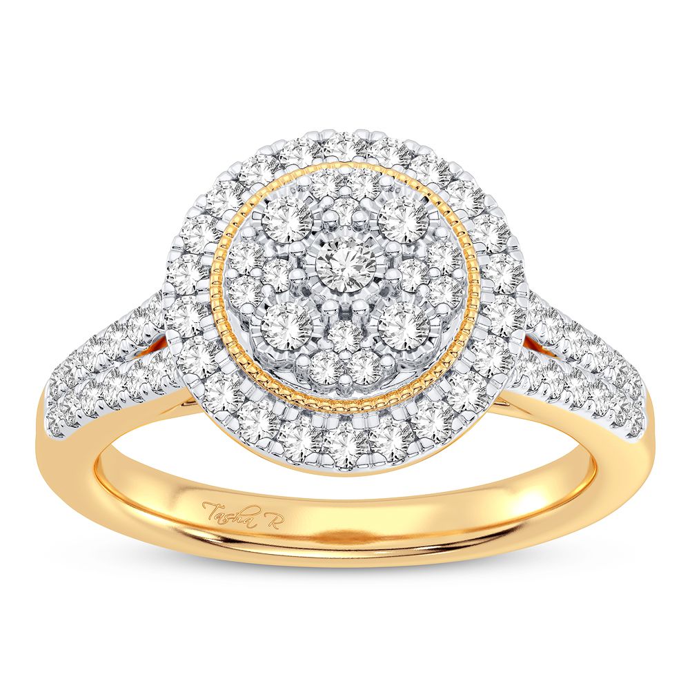 Chic 10k Gold 0.50CT Lab Diamond Womens Fashion Ring