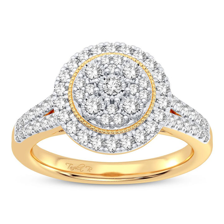 Chic 10k Gold 0.50CT Lab Diamond Womens Fashion Ring
