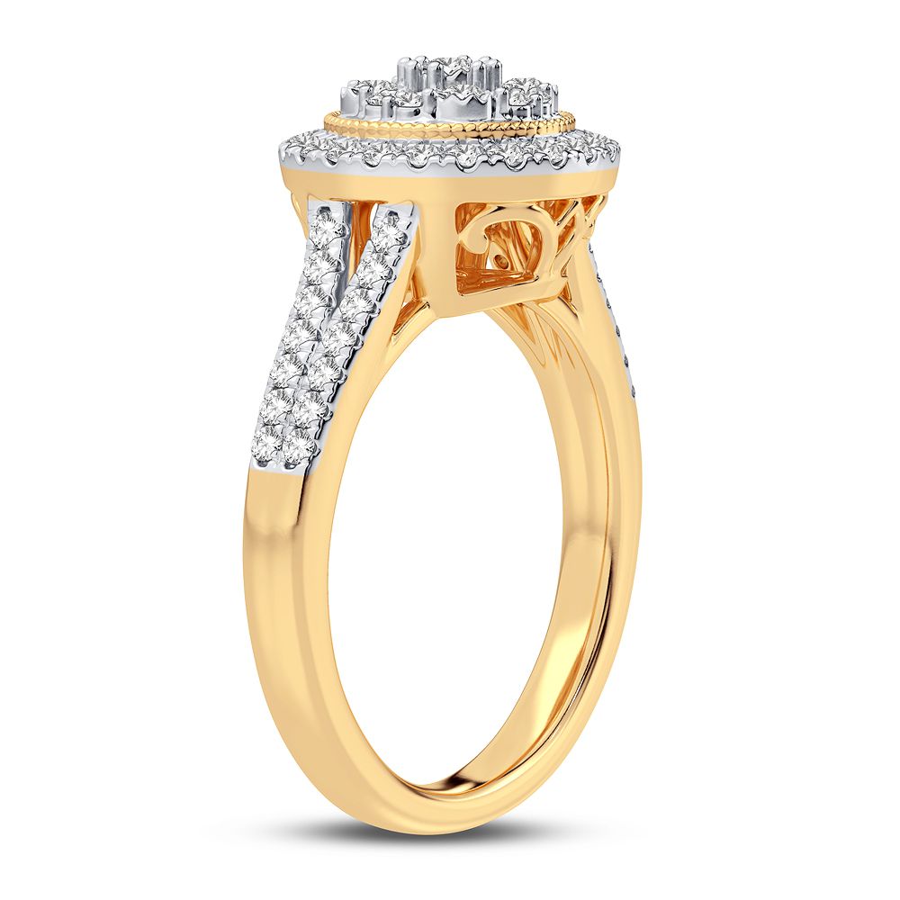 Chic 10k Gold 0.50CT Lab Diamond Womens Fashion Ring