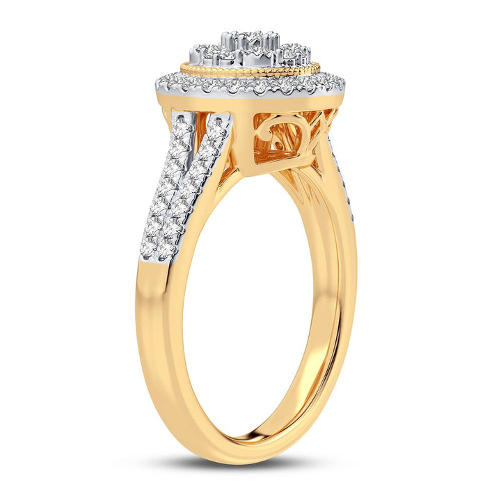 Chic 10k Gold 0.50CT Lab Diamond Womens Fashion Ring