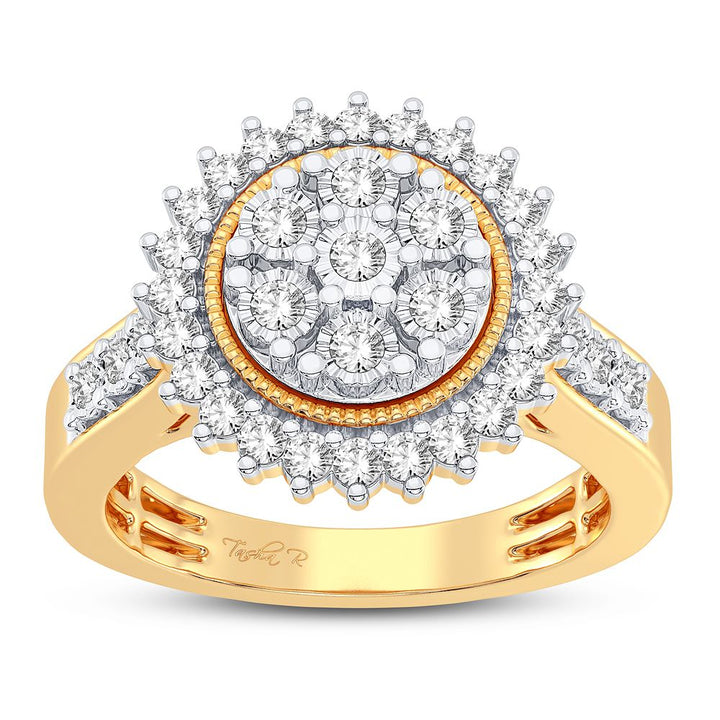 10k Yellow Gold Lab Diamond Womens Fashion Ring - 0.50CT