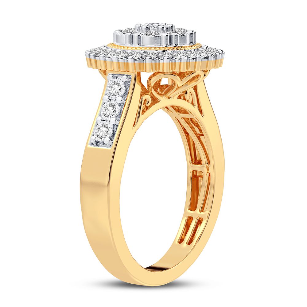 10k Yellow Gold Lab Diamond Womens Fashion Ring - 0.50CT