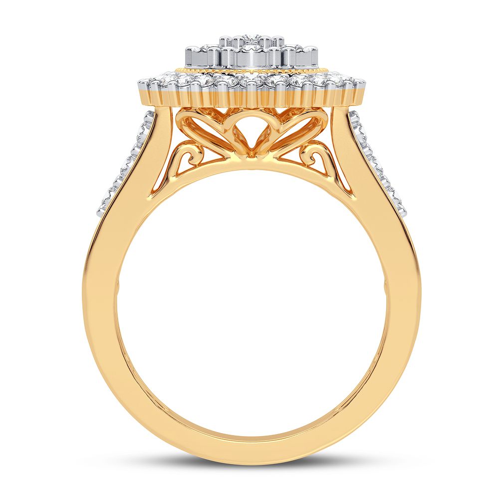 10k Yellow Gold Lab Diamond Womens Fashion Ring - 0.50CT