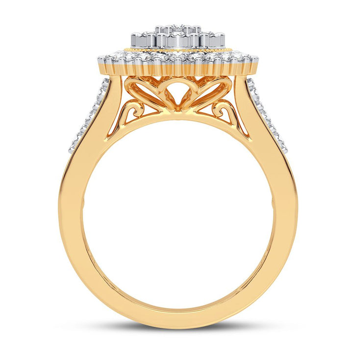 10k Yellow Gold Lab Diamond Womens Fashion Ring - 0.50CT