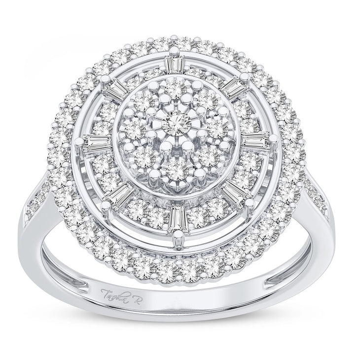 Chic 10k White Gold 0.50CT Lab Diamond Womens Fashion Ring