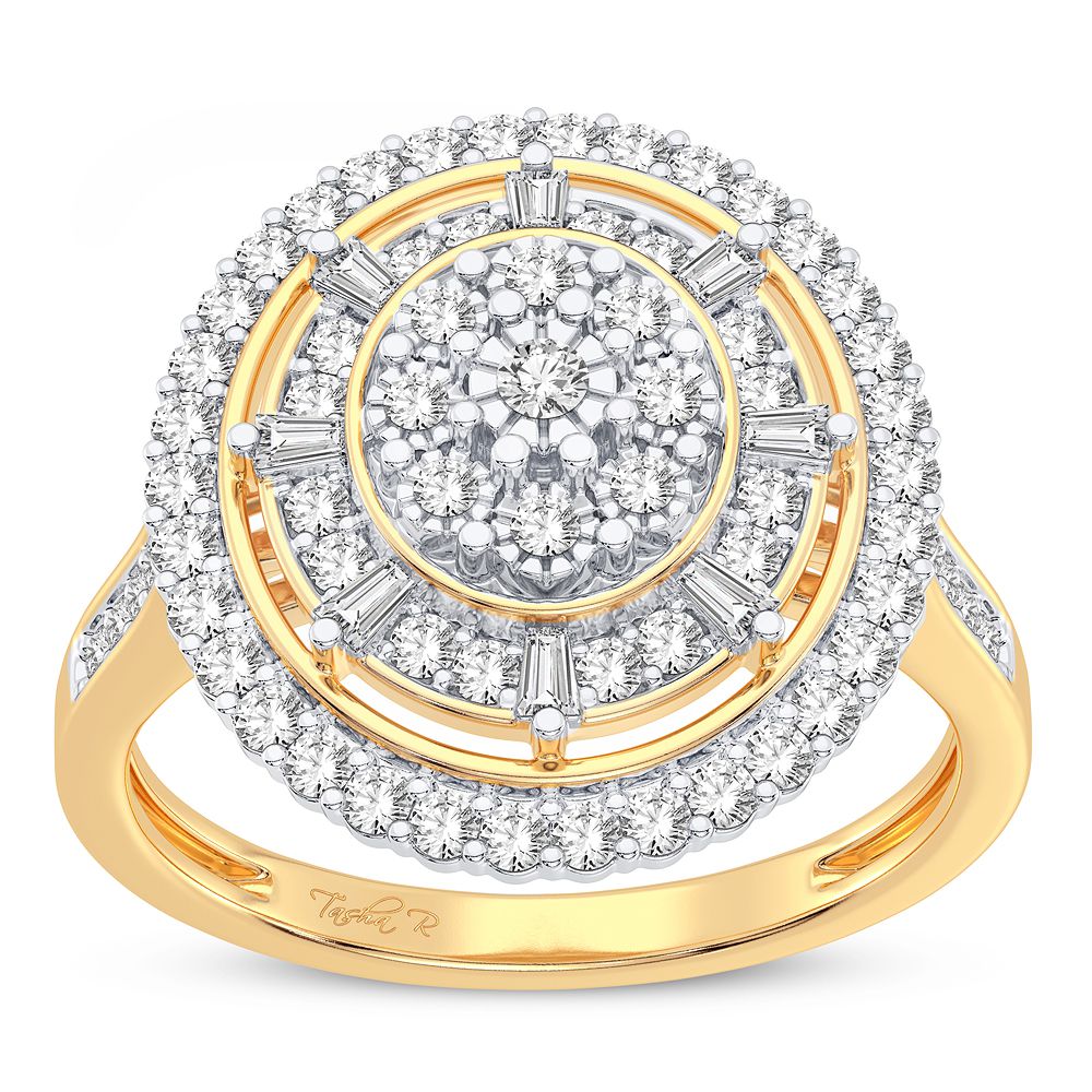Chic 10k Yellow Gold 0.50CT Lab Diamond Womens Fashion Ring