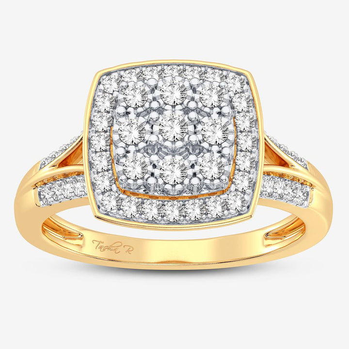 Chic 10k Yellow Gold Lab Diamond Womens Fashion Ring 0.25CT