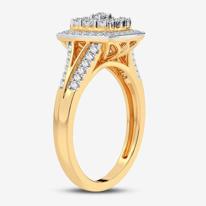 Chic 10k Yellow Gold Lab Diamond Womens Fashion Ring 0.25CT