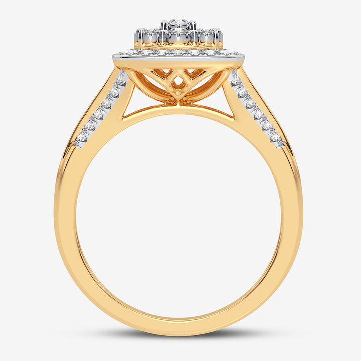 Chic 10k Yellow Gold Lab Diamond Womens Fashion Ring 0.25CT
