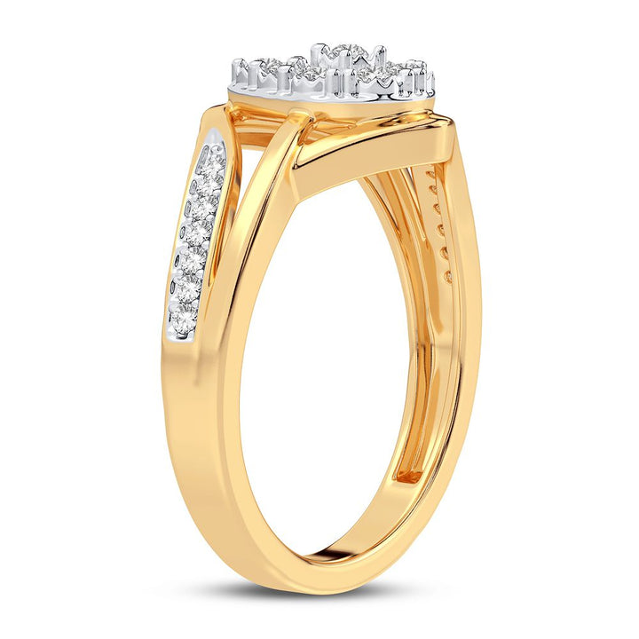 10k Yellow Gold Lab Diamond Womens Fashion Ring - 0.10CT