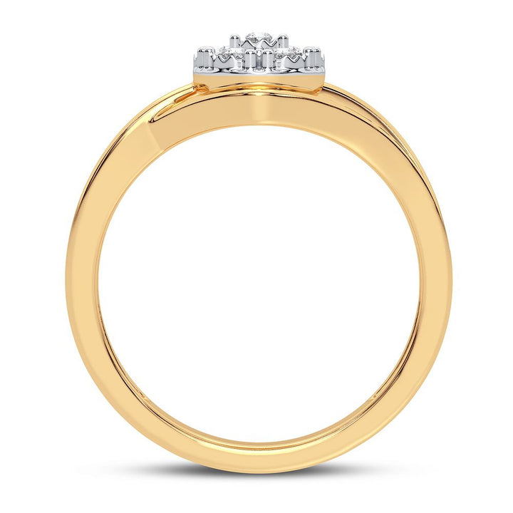 10k Yellow Gold Lab Diamond Womens Fashion Ring - 0.10CT
